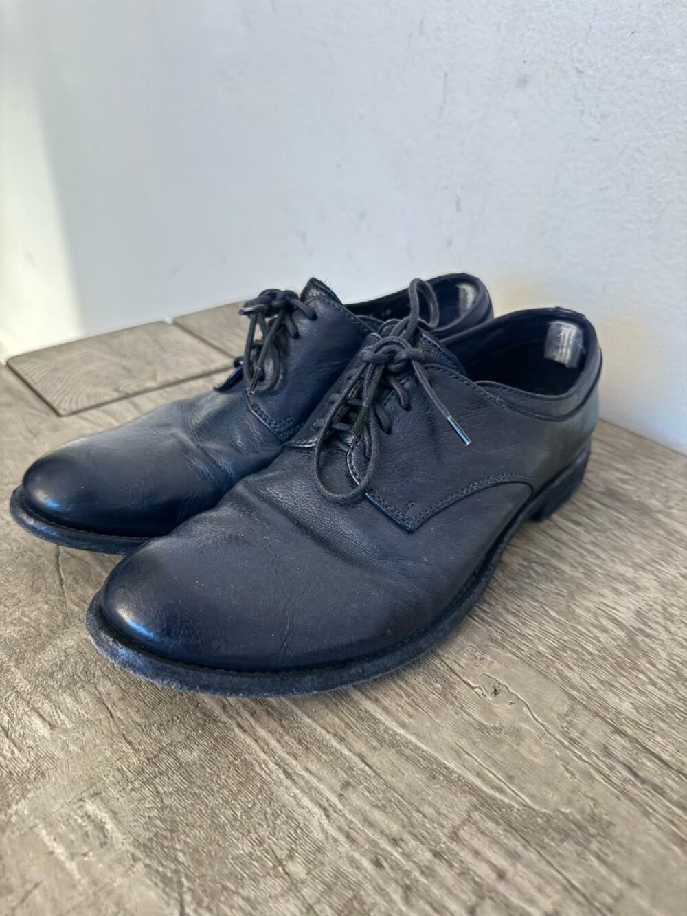 Officine Creative Lexikon 501 Oxford Derby Shoes Navy Leather Size 38 , like new